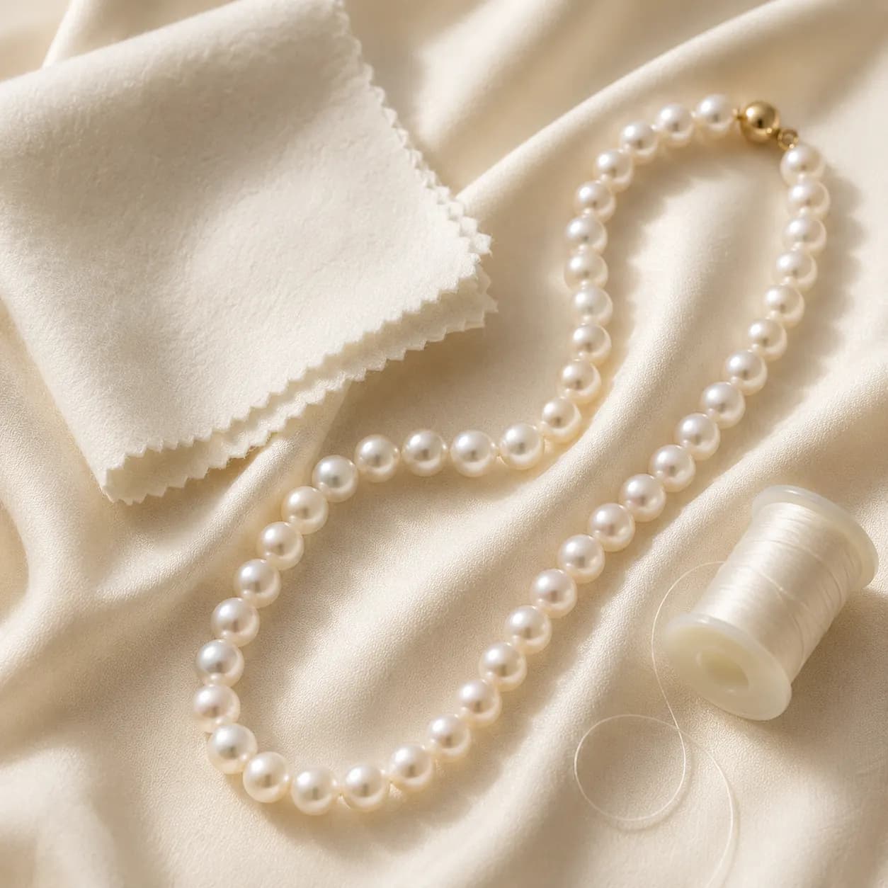 Pearl care cleaning silk knotting restringing at ATL Luxury Jewelers Atlanta