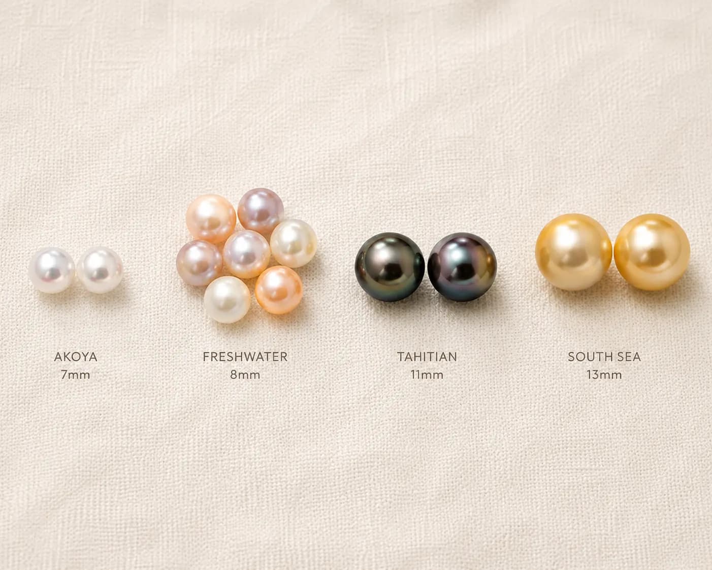 Akoya freshwater Tahitian South Sea pearl types comparison at ATL Luxury Jewelers Atlanta