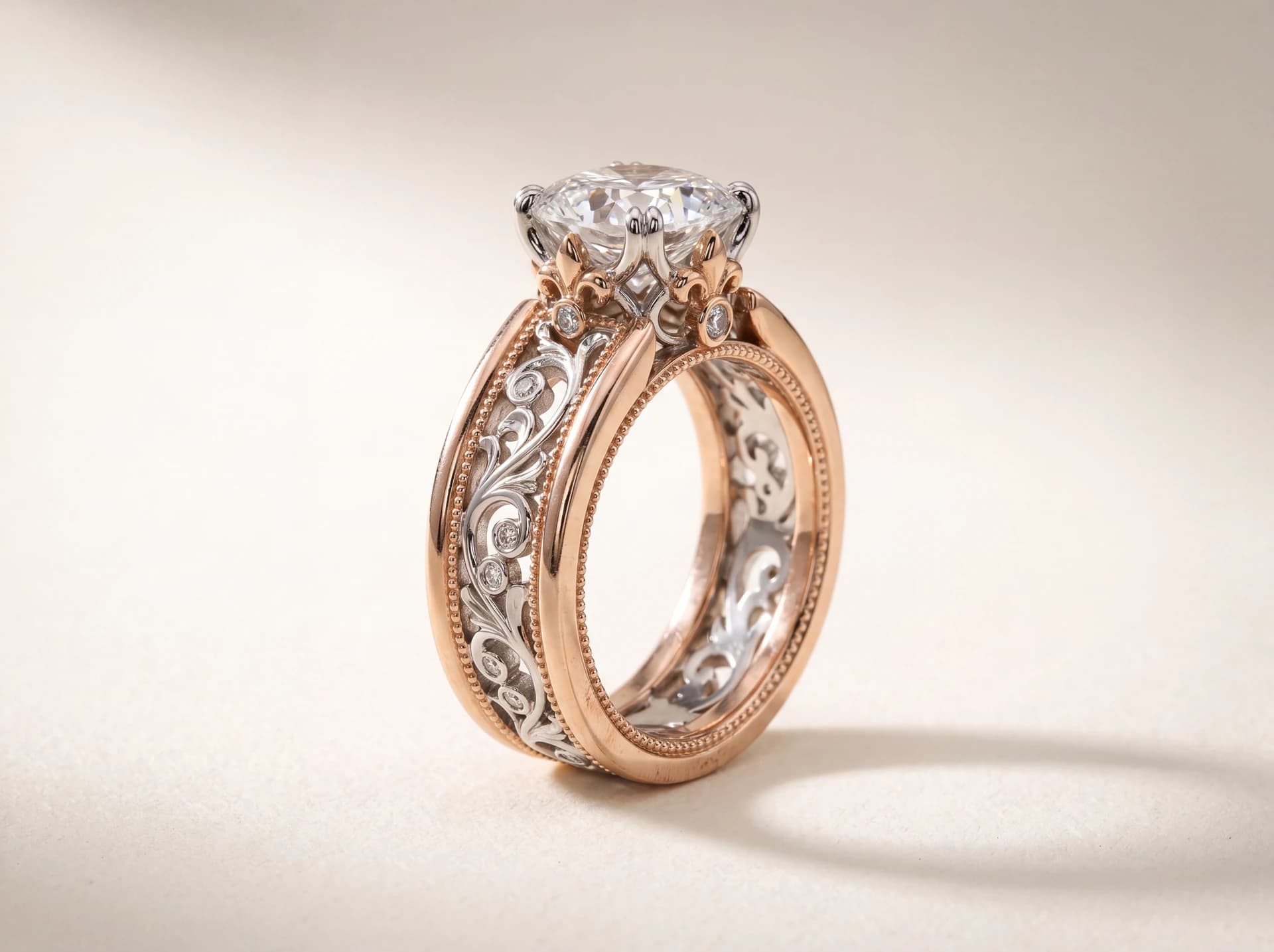 A platinum solitaire engagement ring, a custom commission by ATL Luxury Jewelry