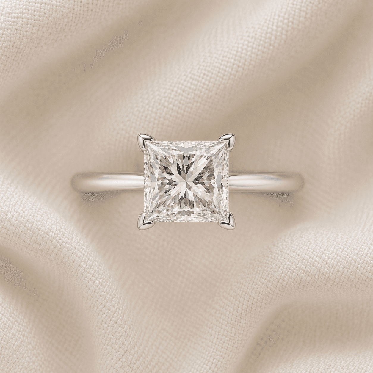 Princess cut diamond engagement ring