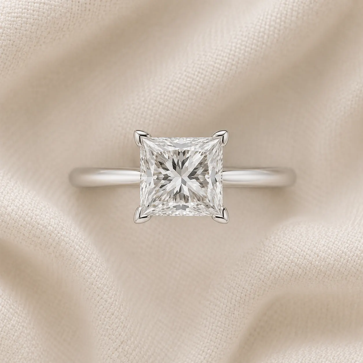 Princess cut diamond engagement ring