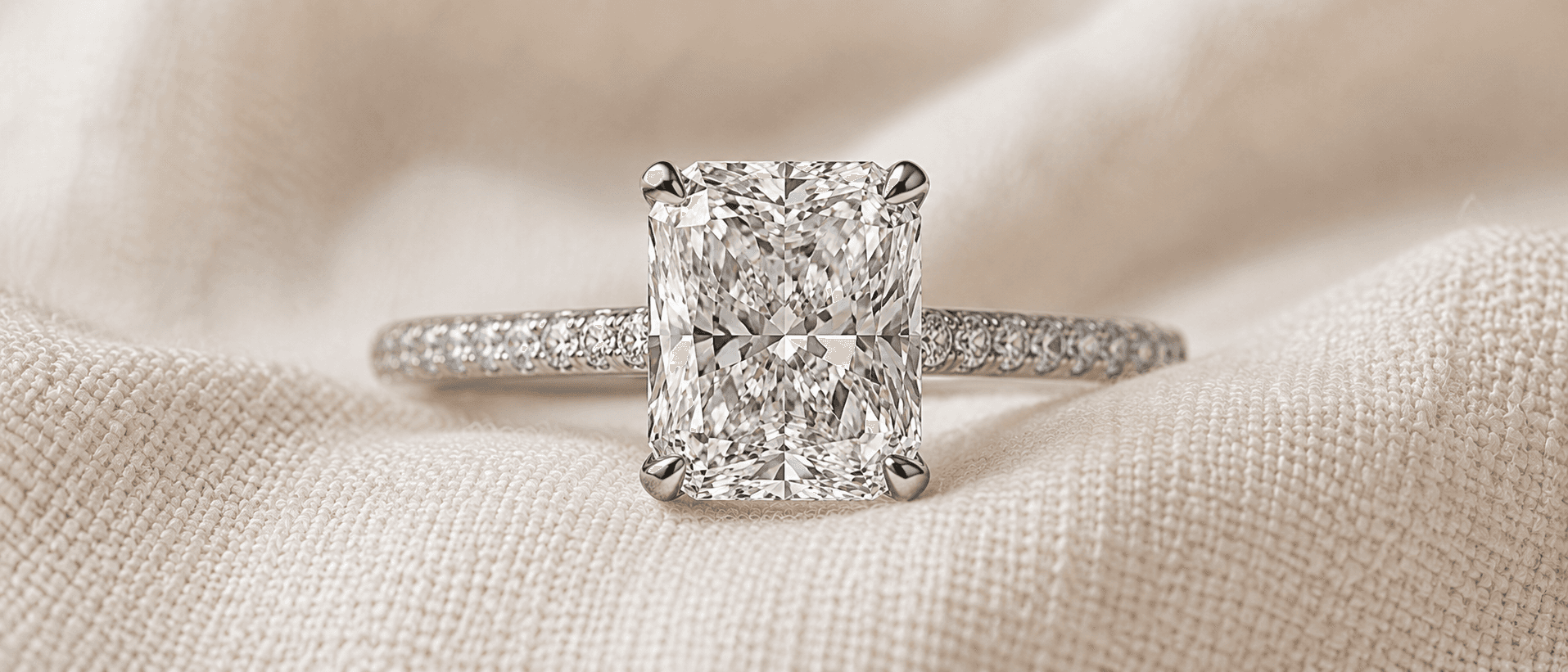 Radiant cut lab grown diamond