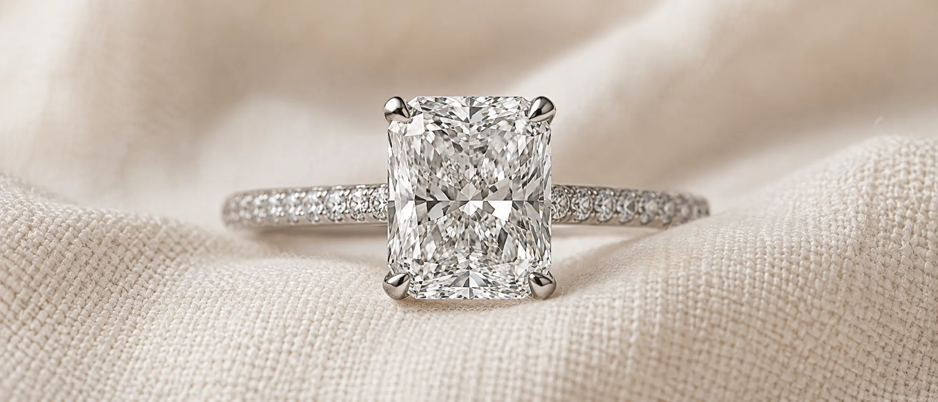 Radiant cut lab grown diamond
