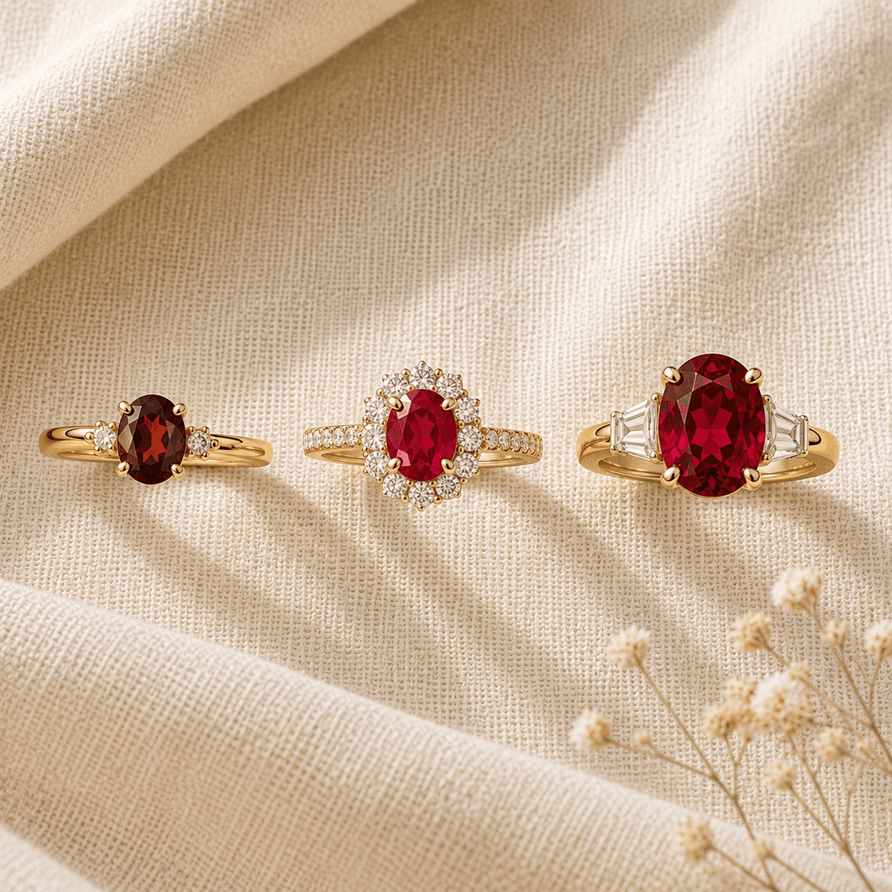 Red gemstone pricing ruby garnet spinel ring engagement at ATL Luxury Jewelers Atlanta