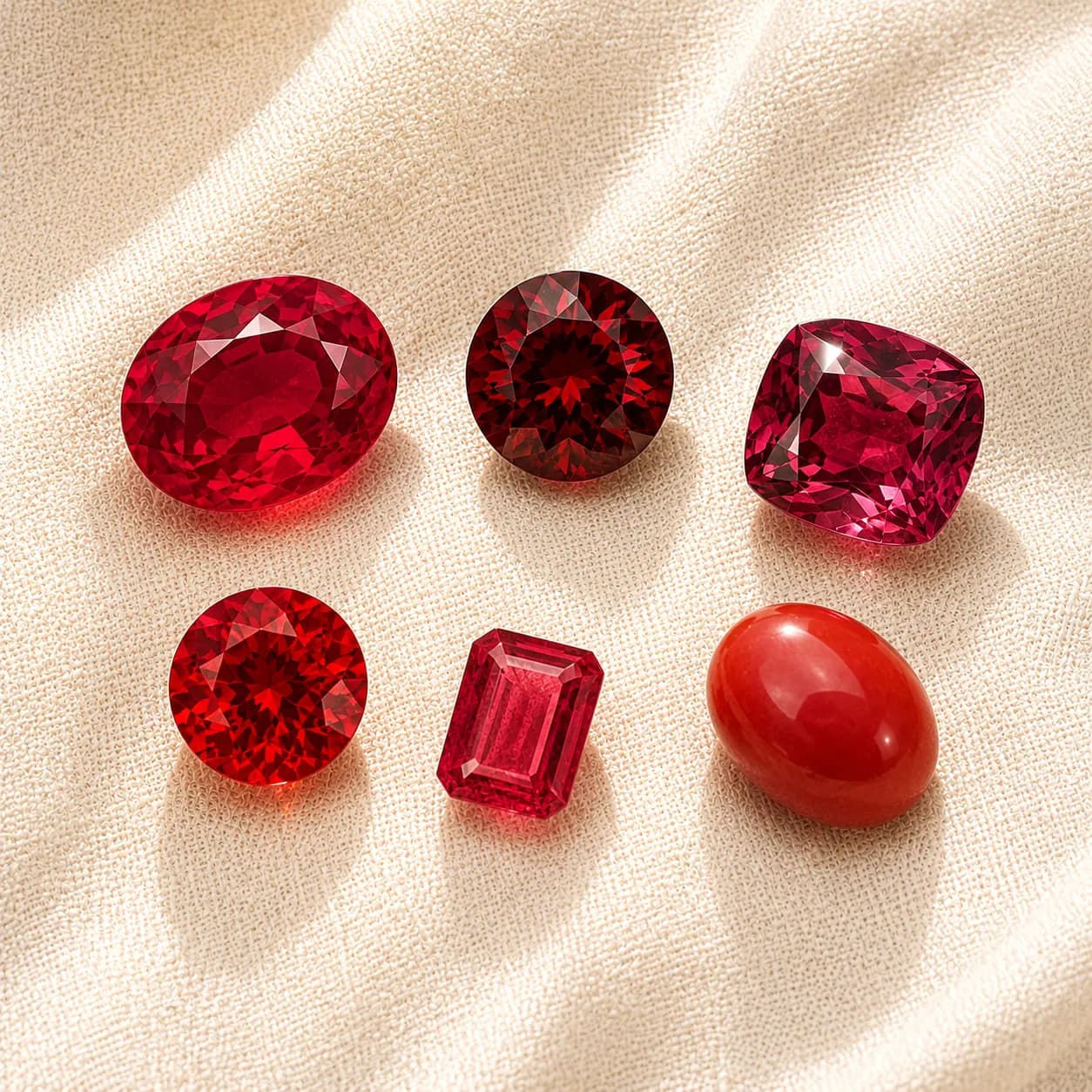 Red gemstone varieties ruby garnet red spinel red beryl at ATL Luxury Jewelry Atlanta
