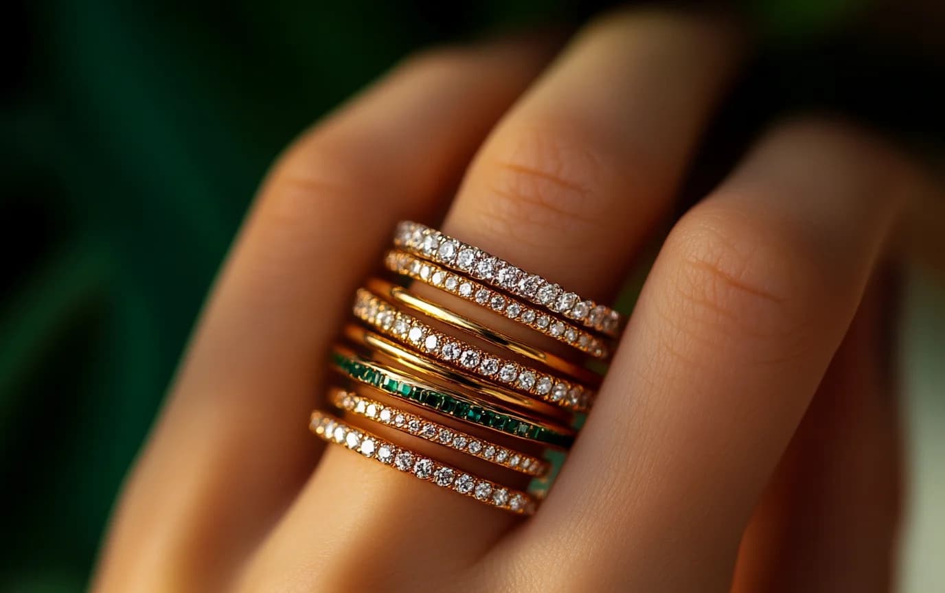 Stackable gold rings