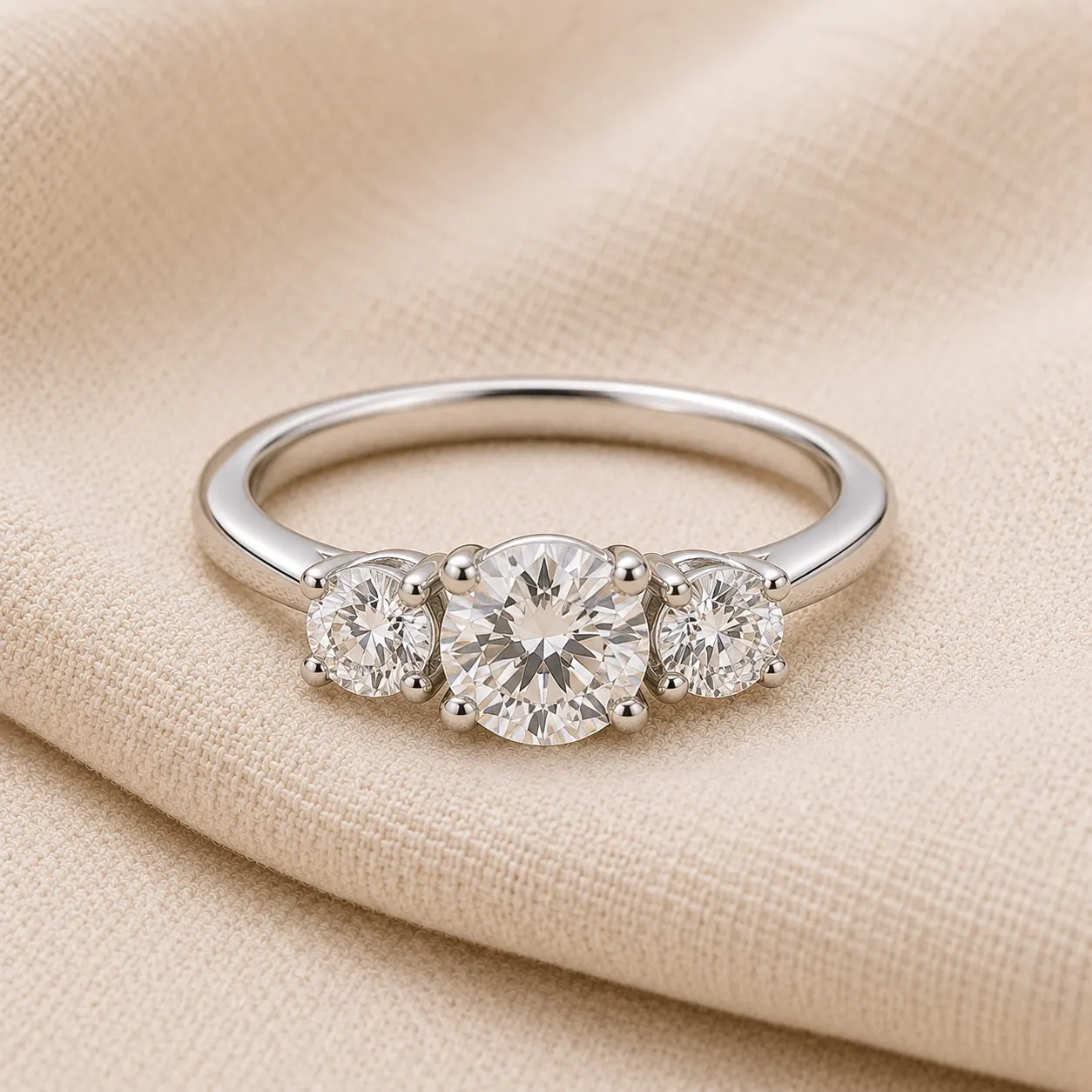 Three stone past present future engagement ring at ATL Luxury Jewelers Atlanta