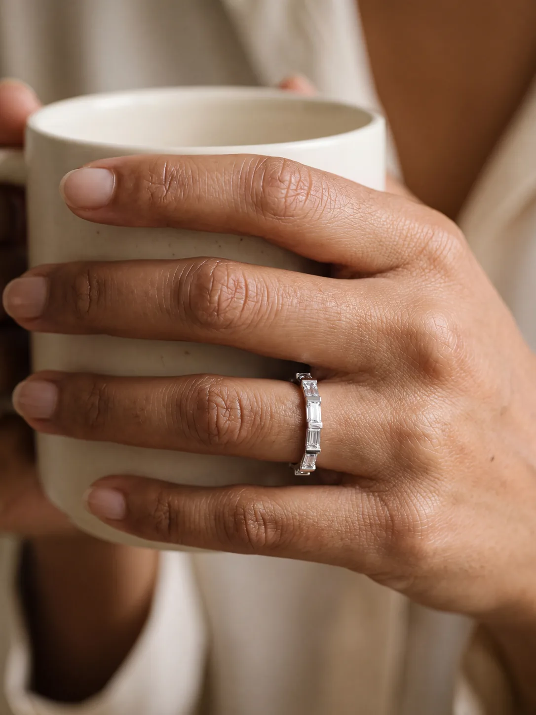 Baguette Bands worn on a hand