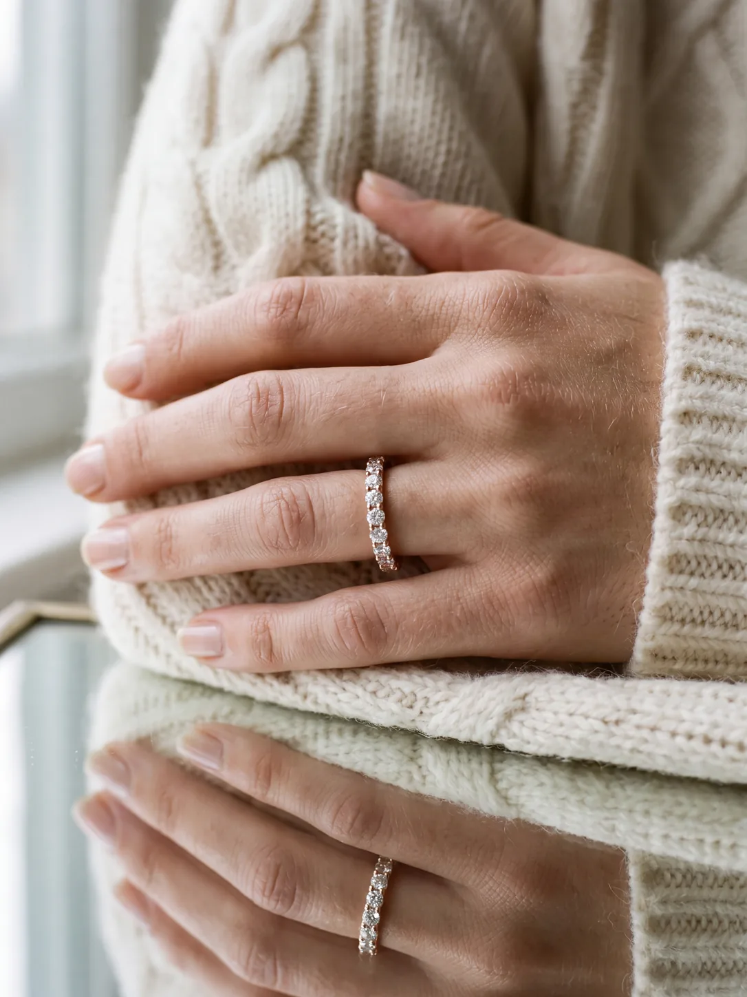 Diamond Bands worn on a hand