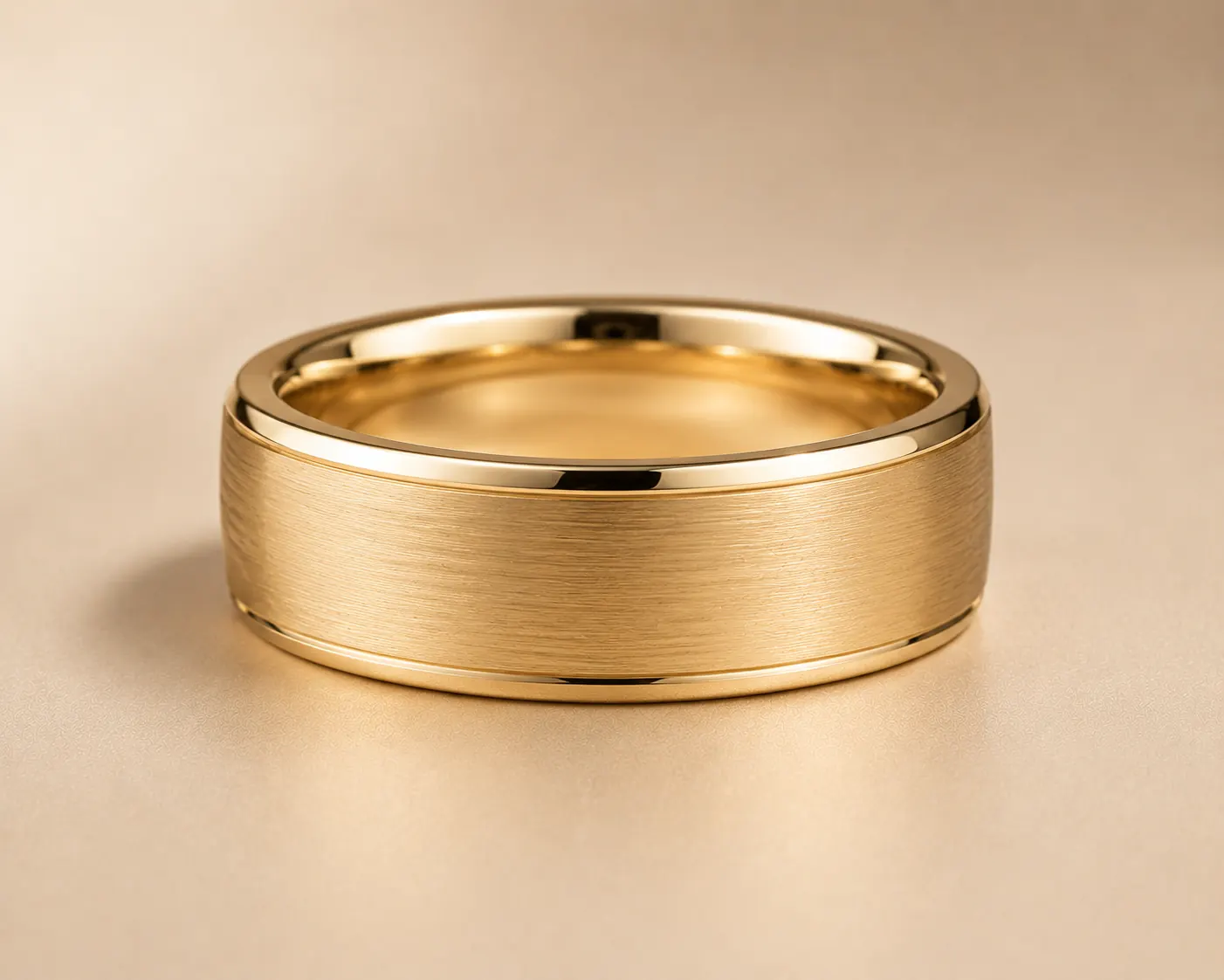 Men's brushed gold band