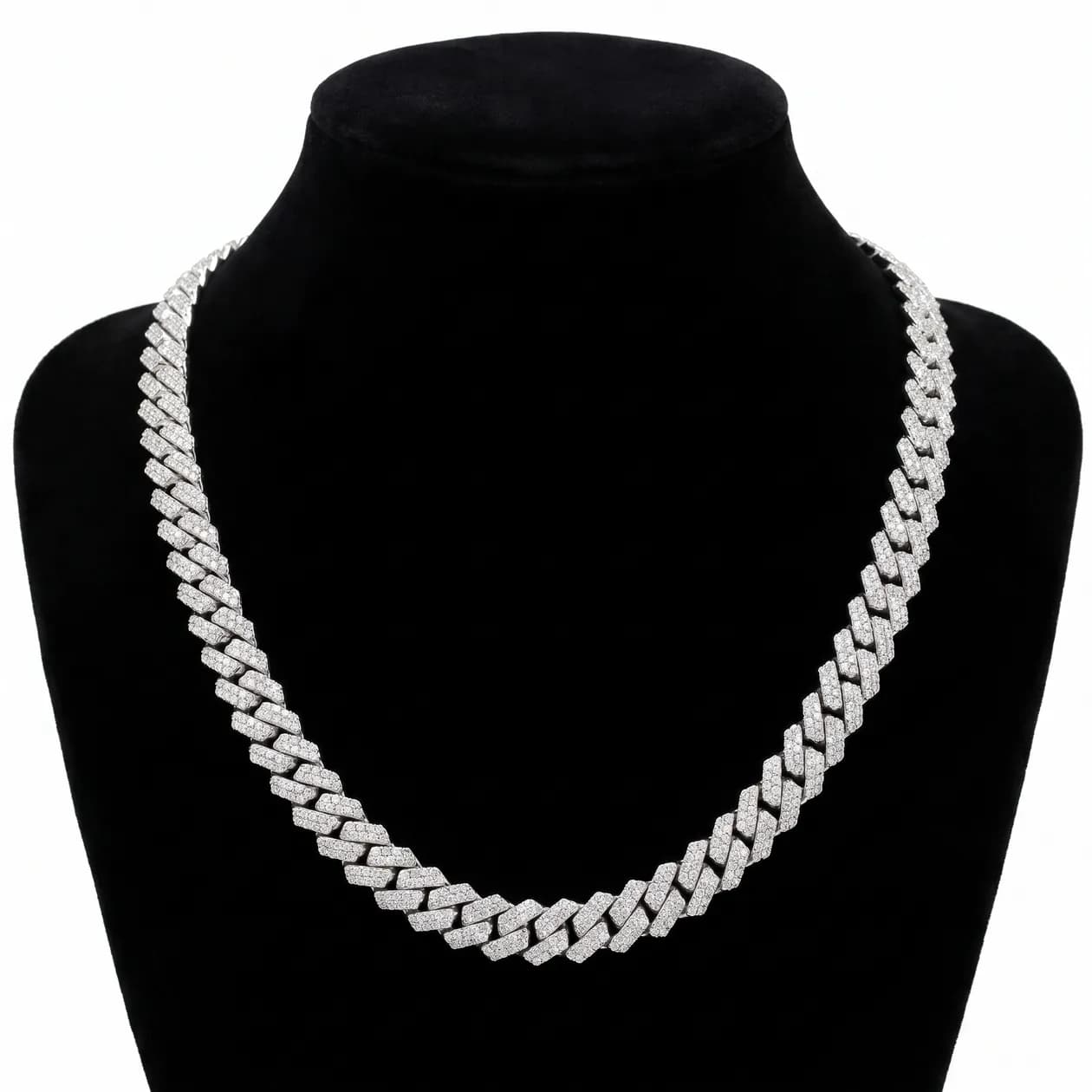 Narrow Cuban White Gold