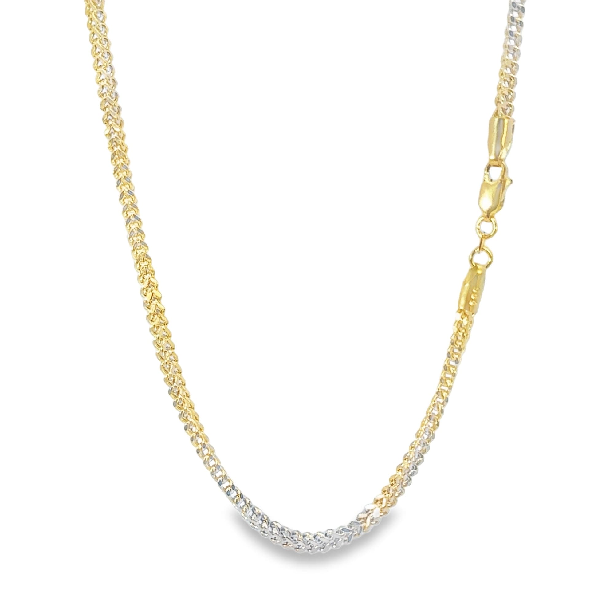 Hollow 14K Yellow Gold Franco Chain, 3mm Wide, Made To Order., view 5