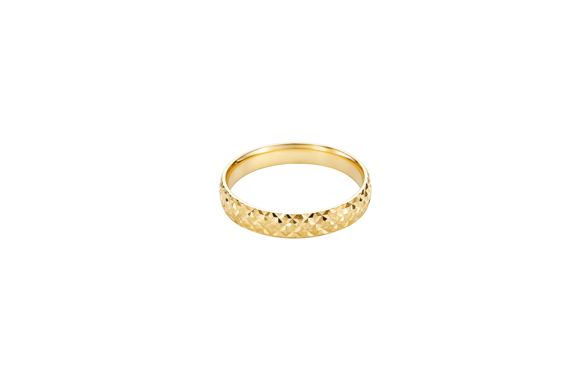 Solid 14K Yellow Gold Band, Diamond-cut Finish, 6mm Wide, Made To Order., view 3