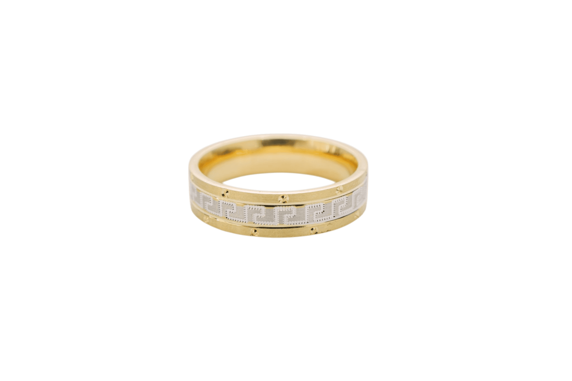 Solid 14K Two-tone Gold Band, 6mm Wide, Made To Order.