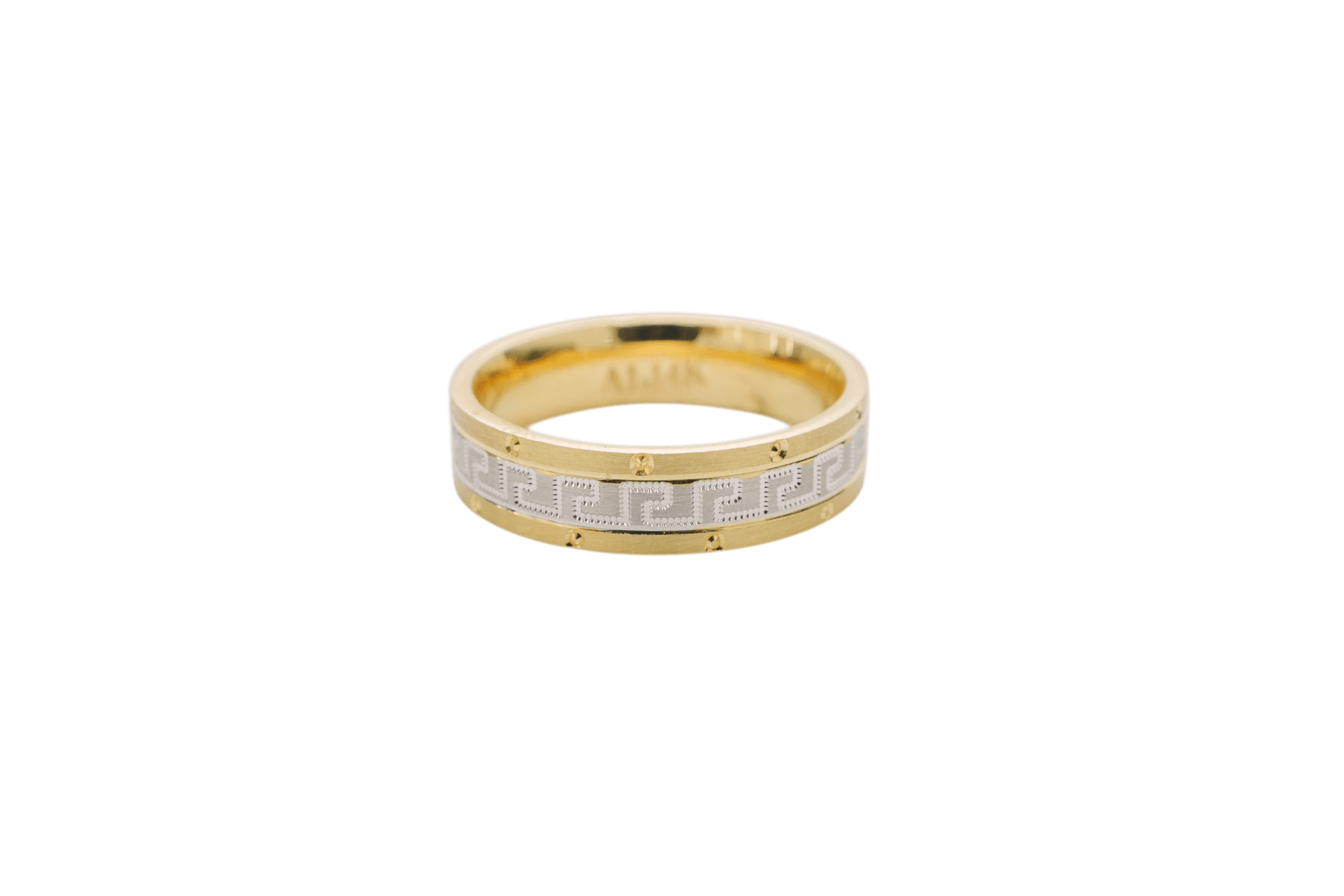 Solid 14K Two-tone Gold Band, 6mm Wide, Made To Order., view 3