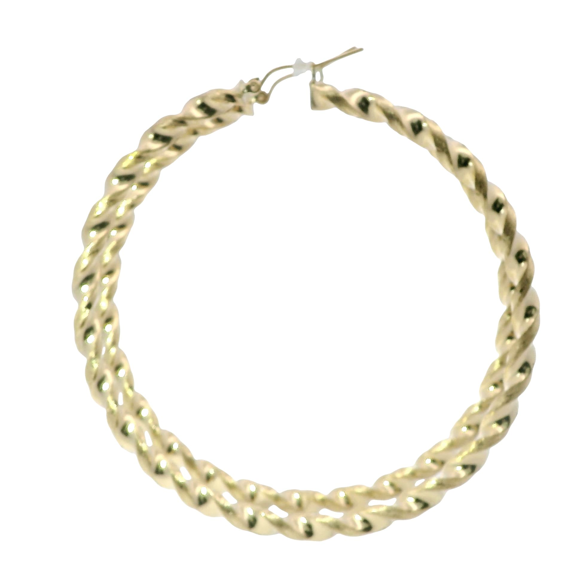 Hollow 14K Yellow Gold Hoop Earrings, Made To Order.