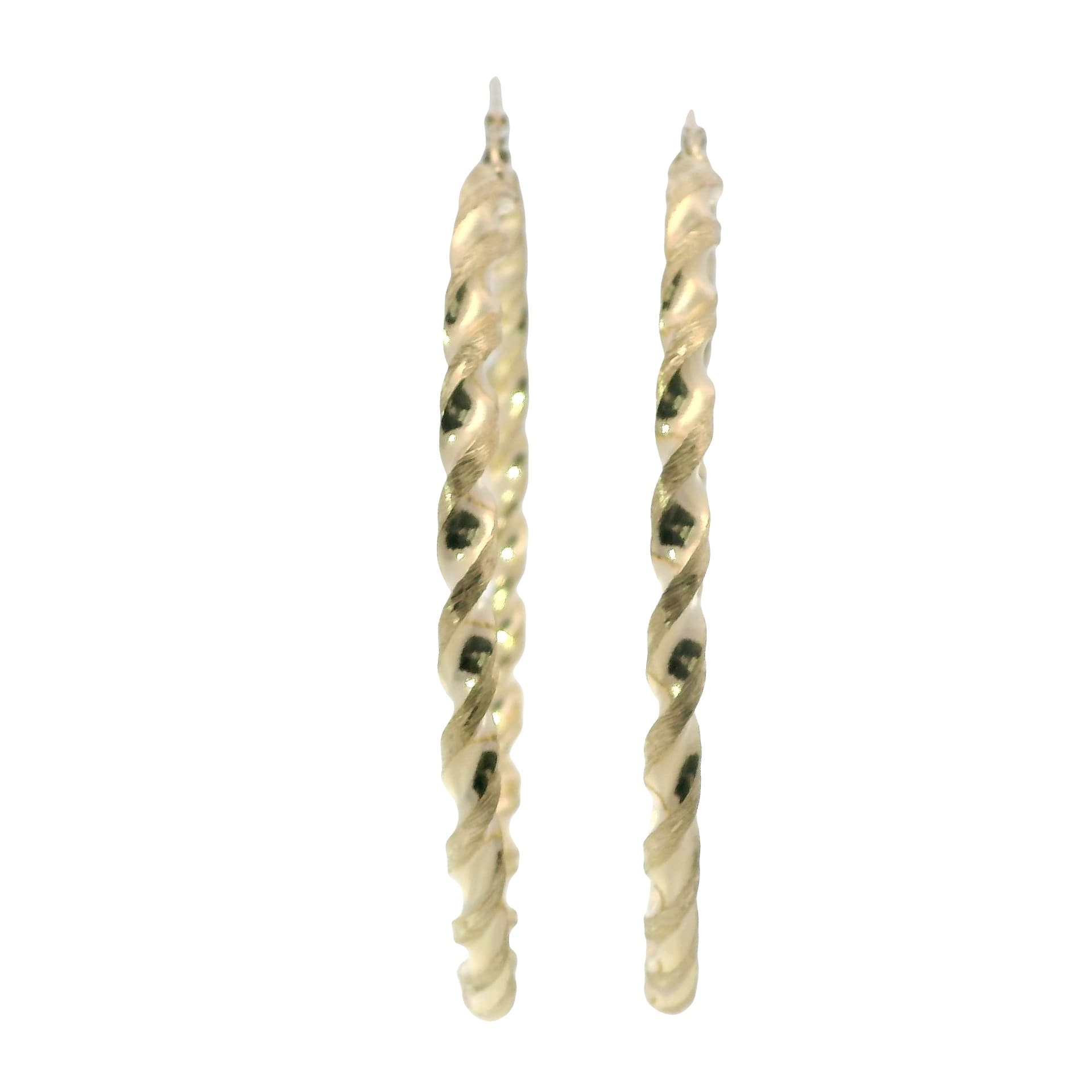 Hollow 14K Yellow Gold Hoop Earrings, Made To Order., view 4