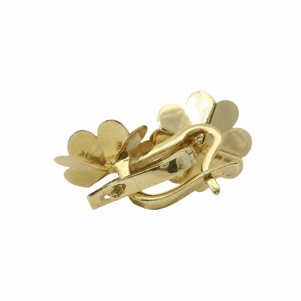 Solid 14K Yellow Gold Stud Earrings, Set with Cubic Zirconia (CZ), Made To Order., view 4