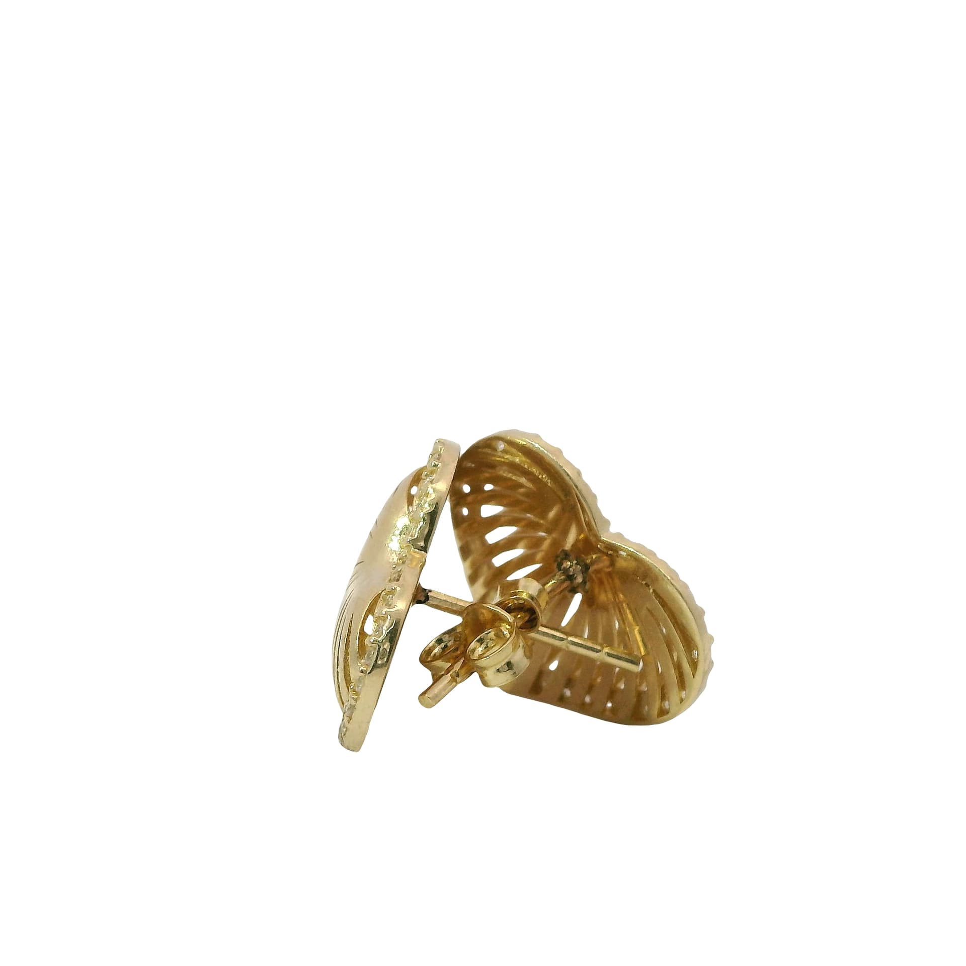 Solid 14K Yellow Gold Stud Earrings, Made To Order., view 4