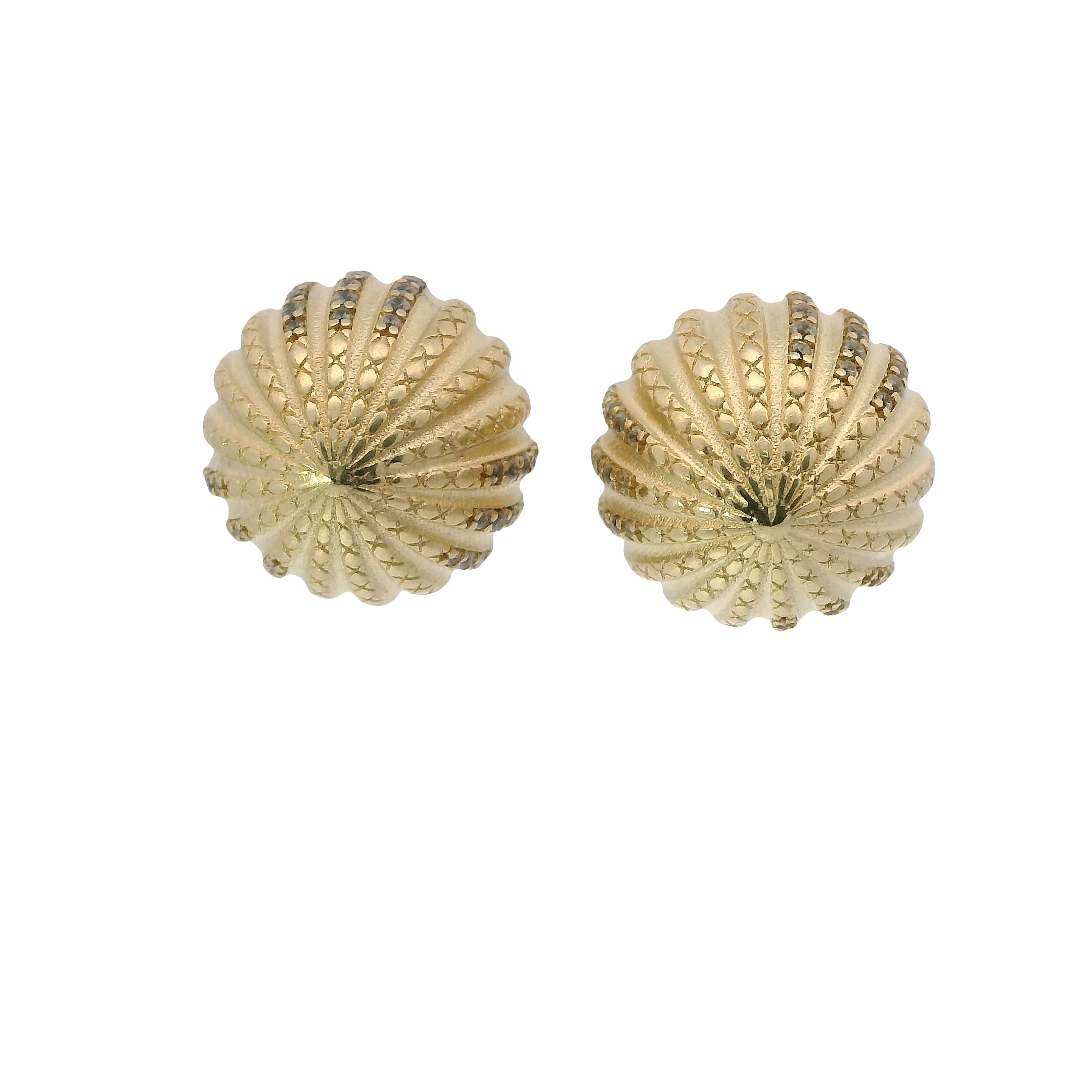 Solid 14K Yellow Gold Stud Earrings, Set with Cubic Zirconia (CZ), Made To Order.
