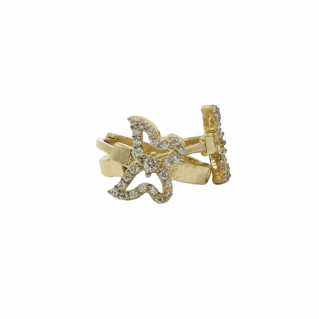 Solid 14K Yellow Gold Huggie Earrings, Set with Cubic Zirconia (CZ), Made To Order.