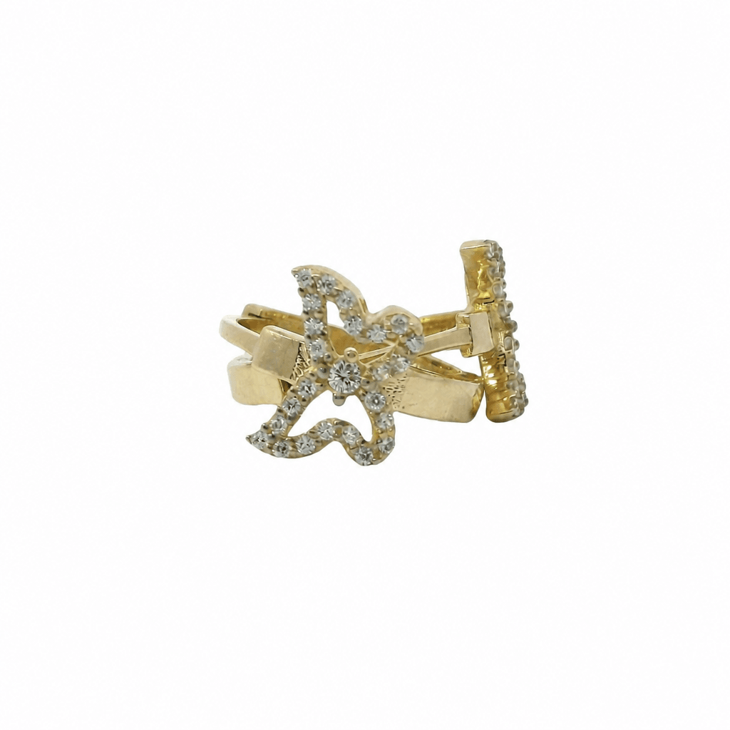 Solid 14K Yellow Gold Huggie Earrings, Set with Cubic Zirconia (CZ), Made To Order.