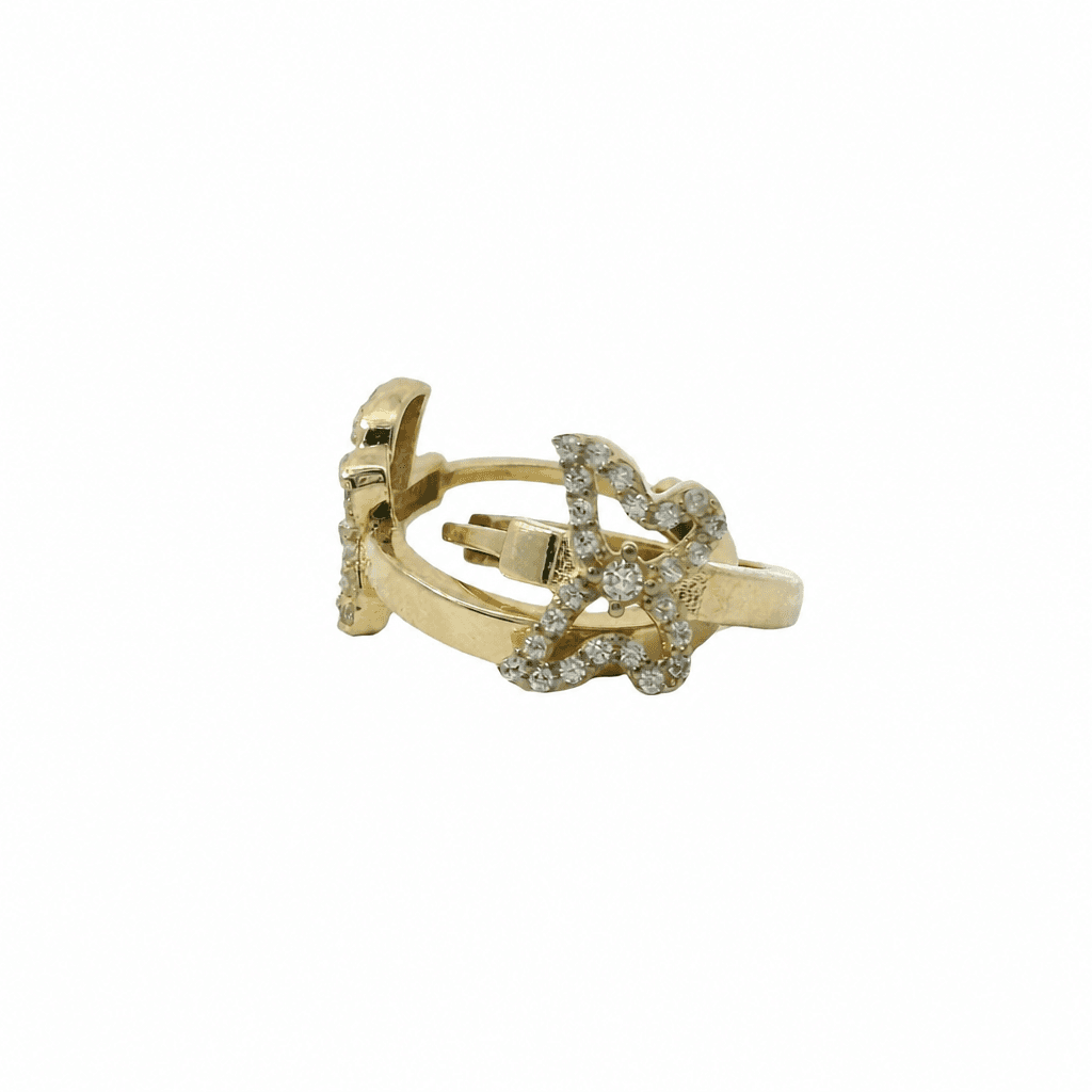 Solid 14K Yellow Gold Huggie Earrings, Set with Cubic Zirconia (CZ), Made To Order., view 3