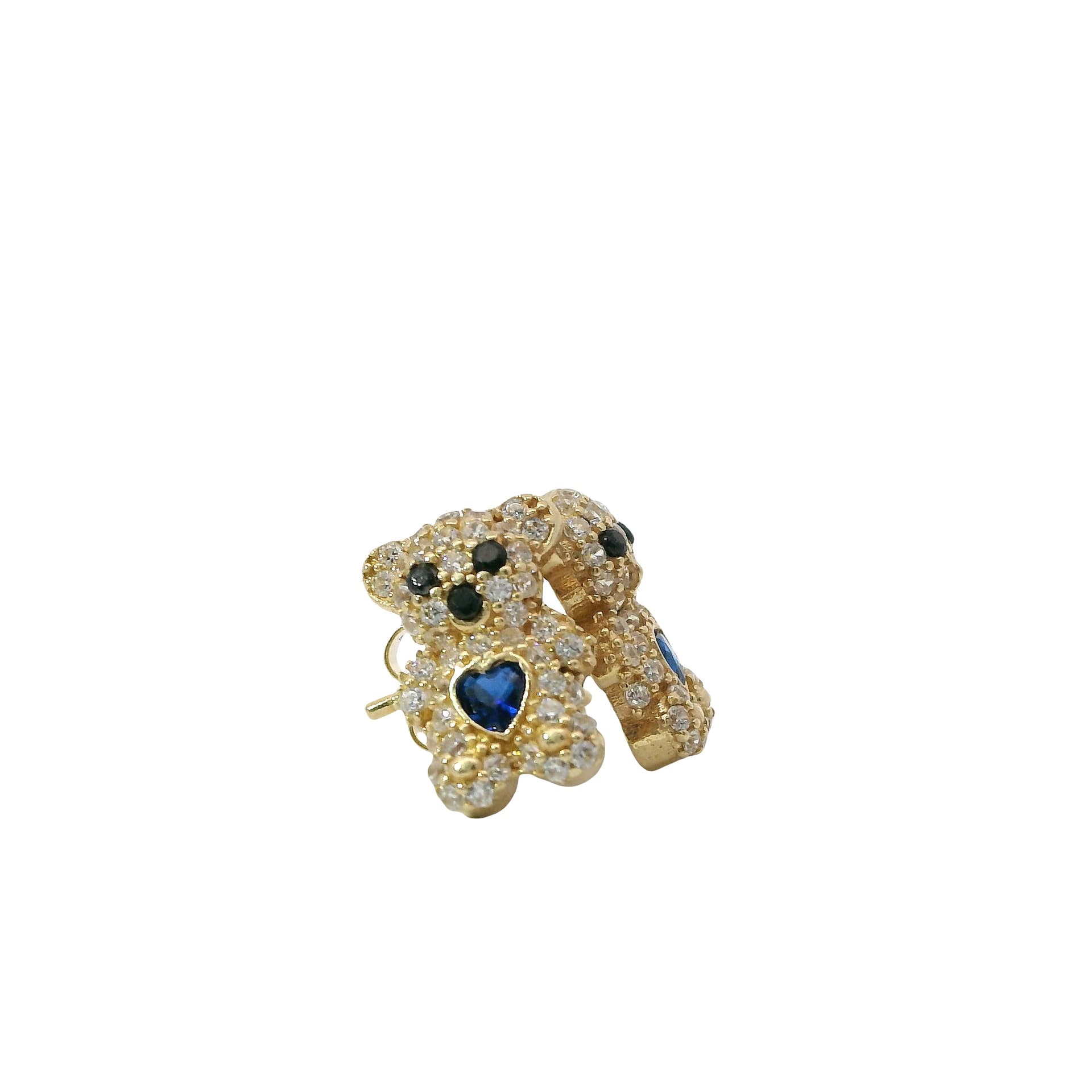 Solid 14K Yellow Gold Stud Earrings, Set with Cubic Zirconia (CZ), Made To Order., view 4