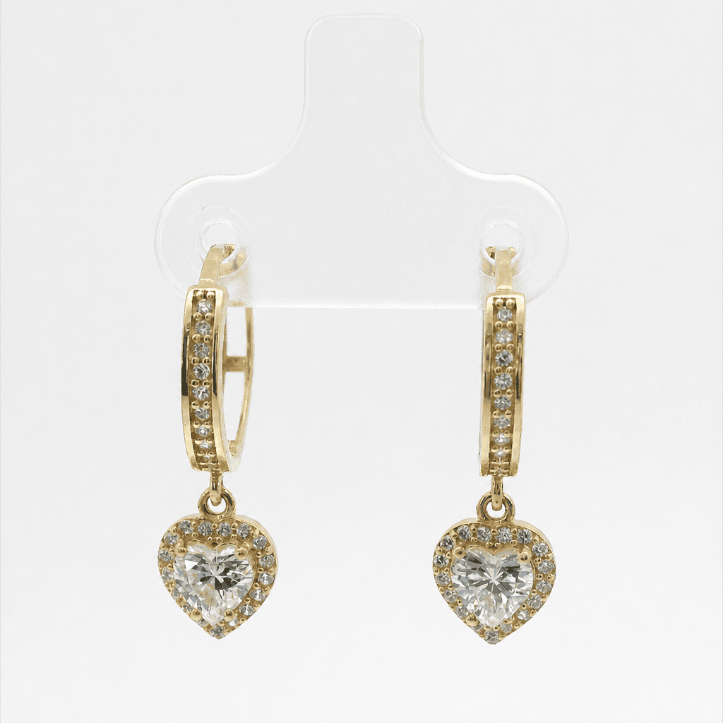 Solid 14K Yellow Gold Huggie Earrings, Set with Cubic Zirconia (CZ), Made To Order.