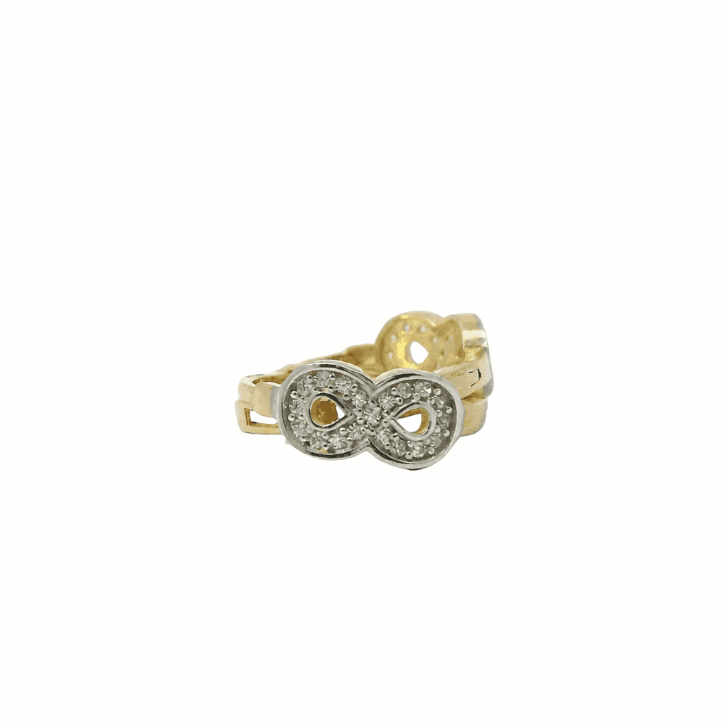 Solid 14K Two-tone Gold Huggie Earrings, Set with Cubic Zirconia (CZ), Made To Order.