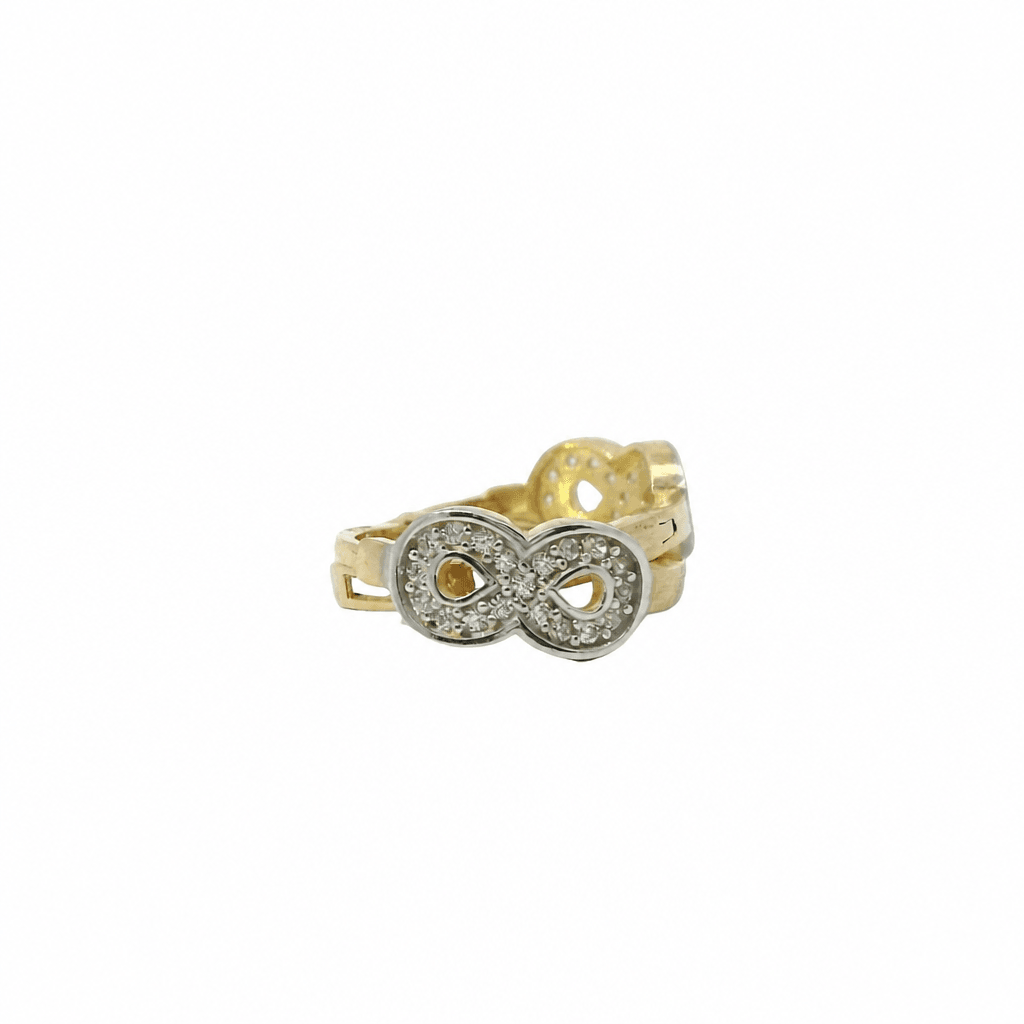 Solid 14K Two-tone Gold Huggie Earrings, Set with Cubic Zirconia (CZ), Made To Order.