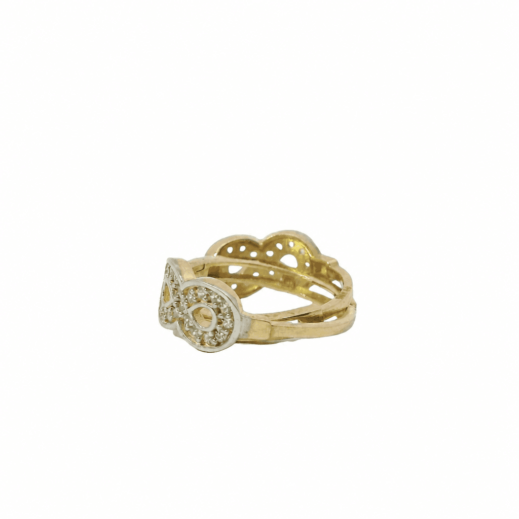 Solid 14K Two-tone Gold Huggie Earrings, Set with Cubic Zirconia (CZ), Made To Order., view 4