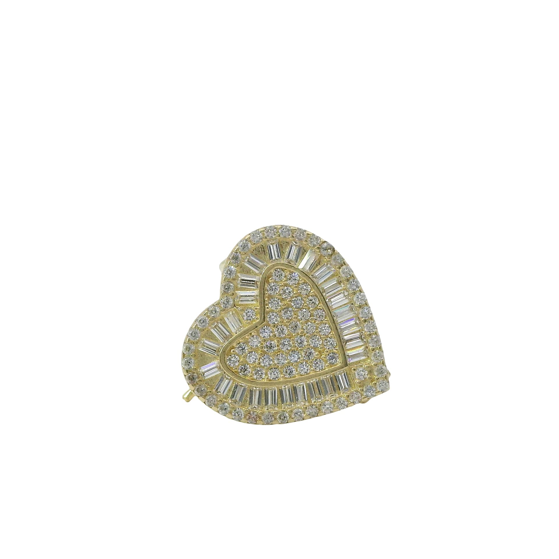 Solid 14K Yellow Gold Stud Earrings, Set with Cubic Zirconia (CZ), Made To Order.