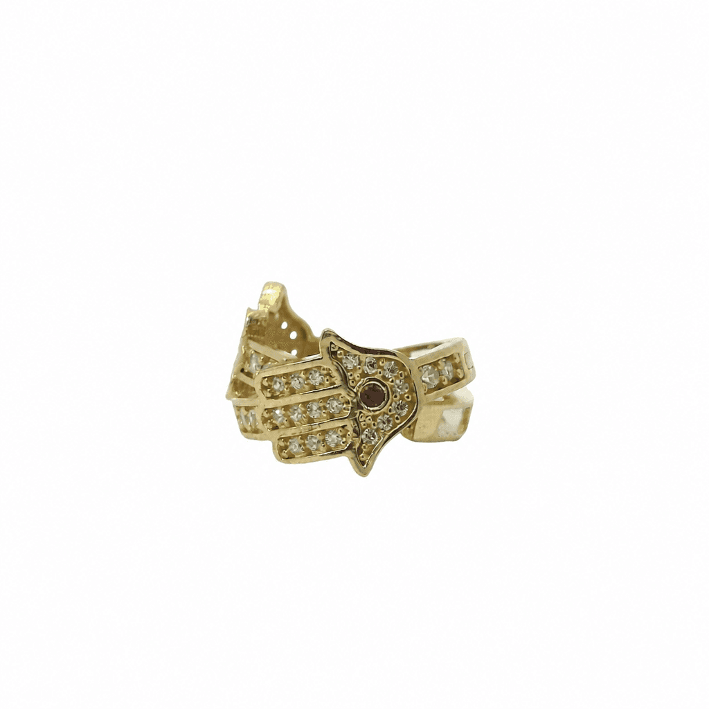 Solid 14K Yellow Gold Huggie Earrings, Set with Cubic Zirconia (CZ), Made To Order.