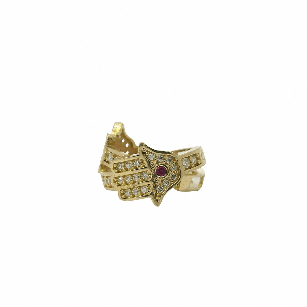 Solid 14K Yellow Gold Huggie Earrings, Set with Cubic Zirconia (CZ), Made To Order.