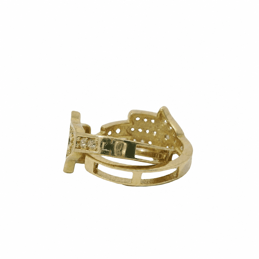 Solid 14K Yellow Gold Huggie Earrings, Set with Cubic Zirconia (CZ), Made To Order., view 3