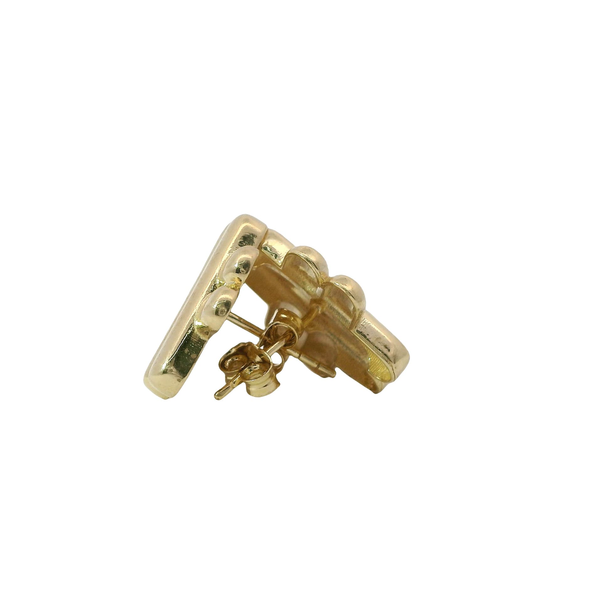 Solid 14K Yellow Gold Stud Earrings, Made To Order., view 3