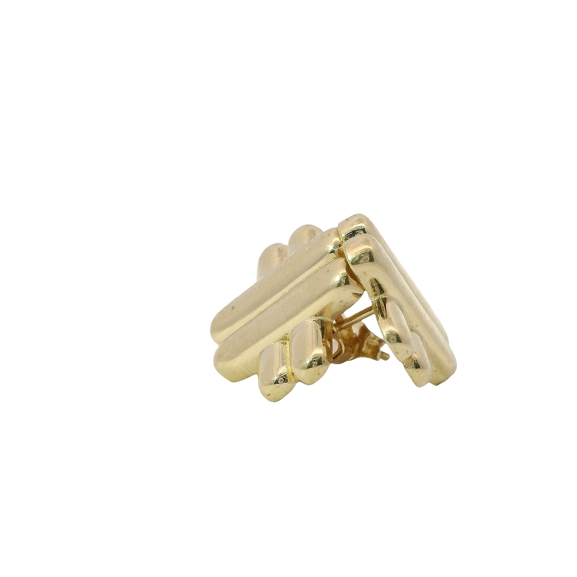 Solid 14K Yellow Gold Stud Earrings, Made To Order., view 4