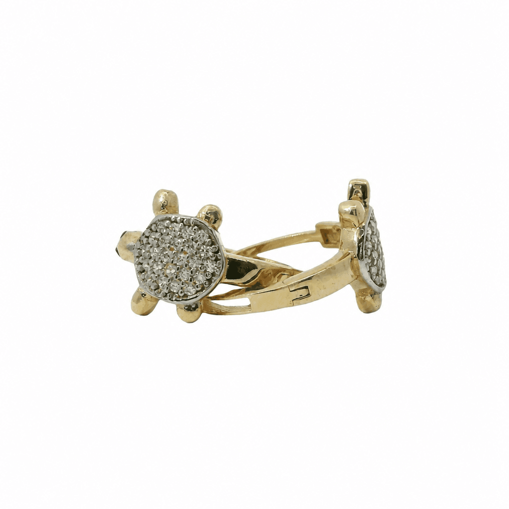 Solid 14K Yellow Gold Huggie Earrings, Set with Cubic Zirconia (CZ), Made To Order.