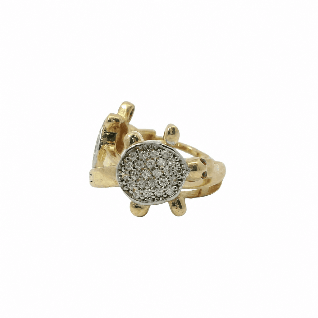 Solid 14K Yellow Gold Huggie Earrings, Set with Cubic Zirconia (CZ), Made To Order., view 3