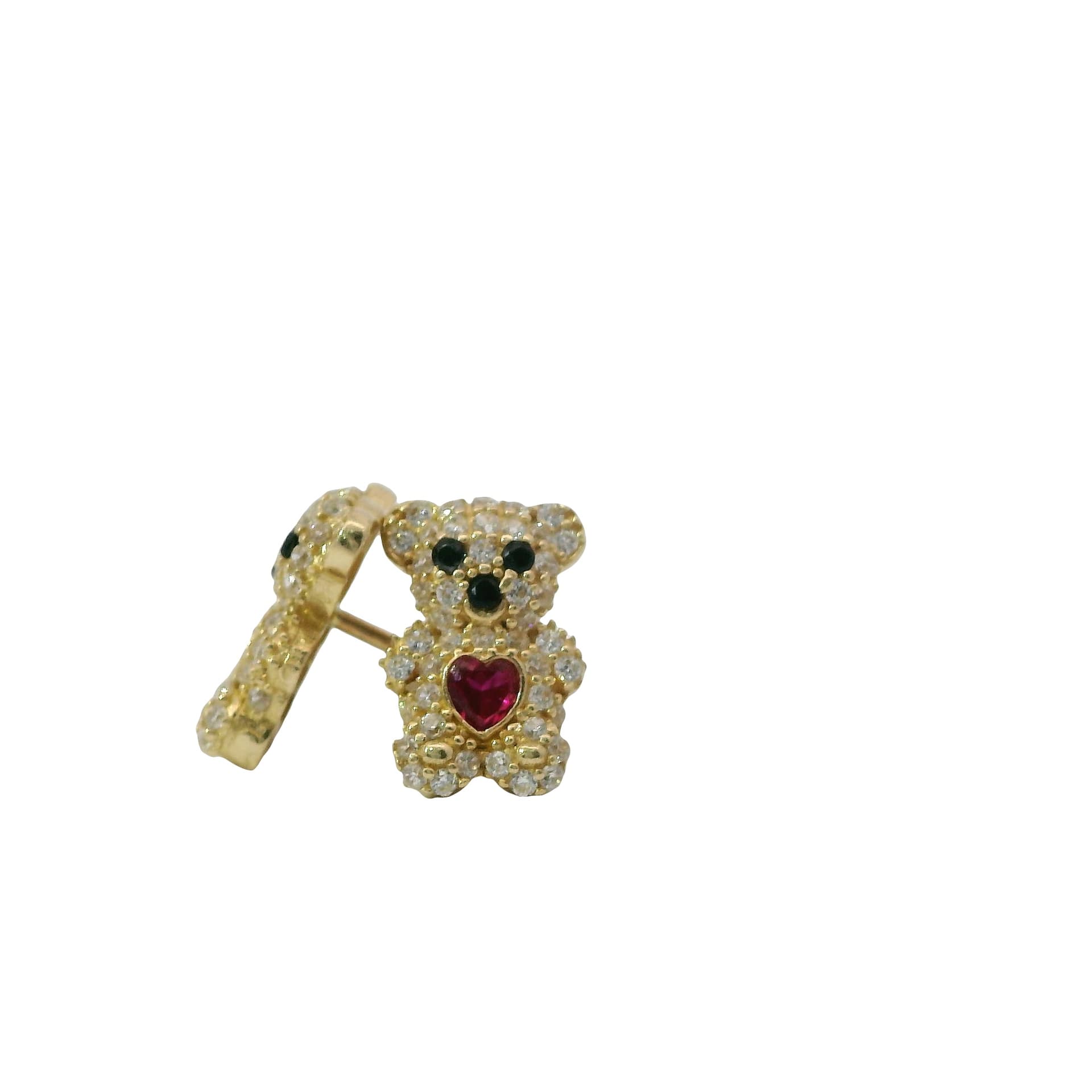 Solid 14K Yellow Gold Stud Earrings, Set with Cubic Zirconia (CZ), Made To Order.