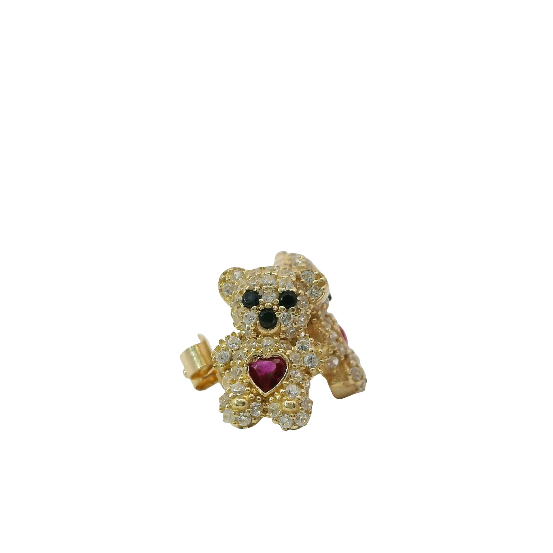 Solid 14K Yellow Gold Stud Earrings, Set with Cubic Zirconia (CZ), Made To Order., view 4