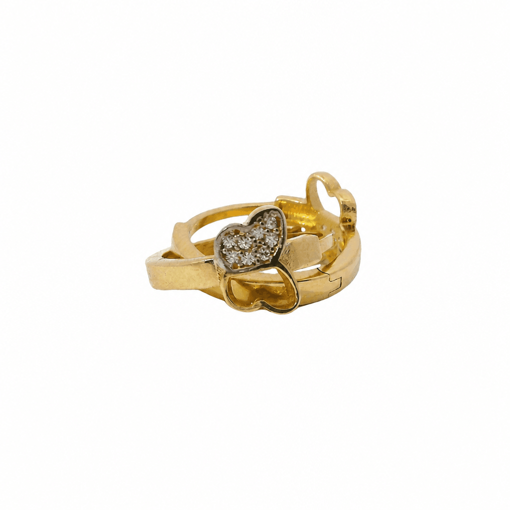Solid 14K Yellow Gold Huggie Earrings, Set with Cubic Zirconia (CZ), Made To Order.
