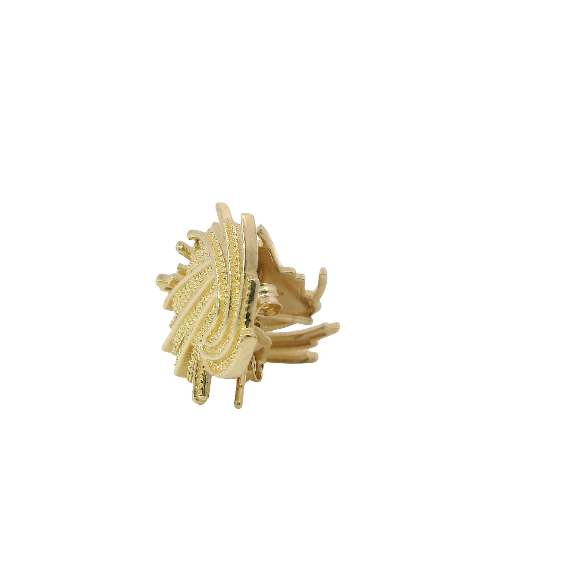 Solid 14K Yellow Gold Stud Earrings, Set with Cubic Zirconia (CZ), Made To Order., view 3