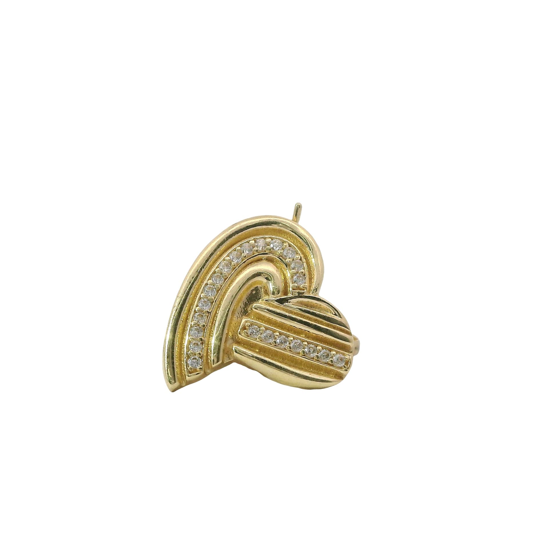 Solid 14K Yellow Gold Stud Earrings, Set with Cubic Zirconia (CZ), Made To Order.