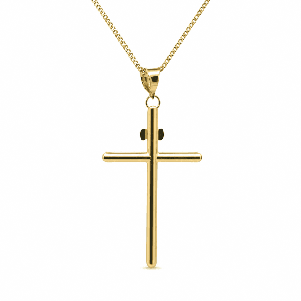 Hollow 14K Two-tone Gold Crucifix Cross Charm, Chain Not Included, Made To Order., view 4