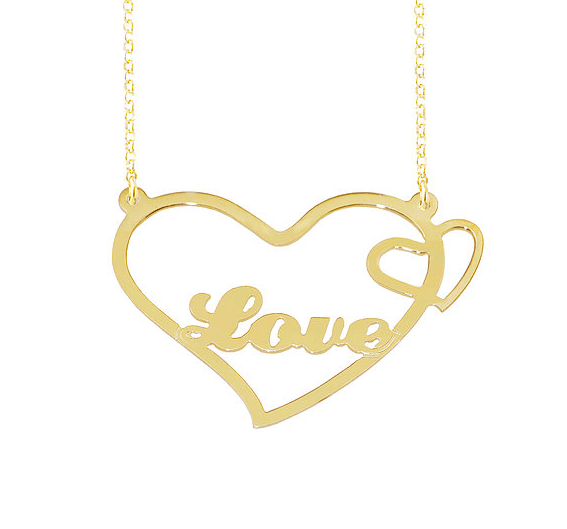 Personalized Name Necklace Love Pendant Style