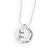I Love You To The Moon and Back Sterling Silver Necklace