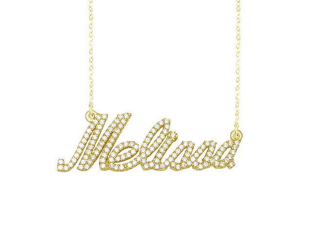 Name Necklace with 1 1/2ct Diamonds
