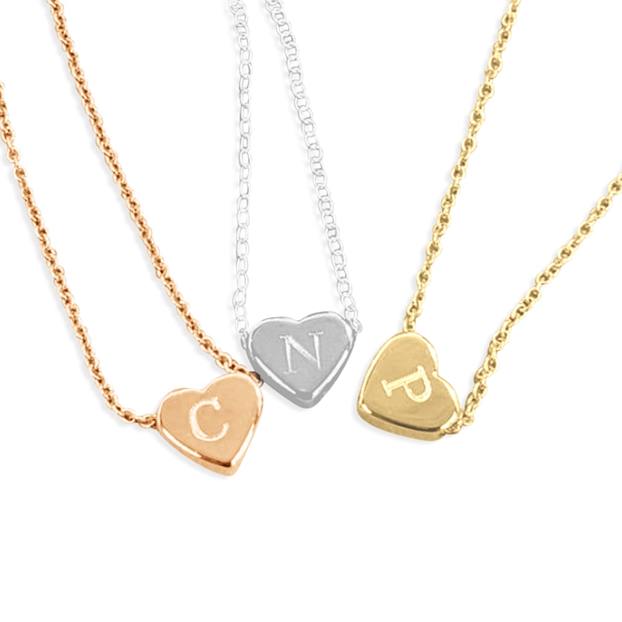 Engraved Mini Floating Heart Necklace